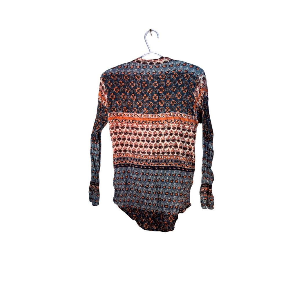 Free People Caravan Patchwork Rayon Button Down shirt XS - Picture 3 of 8